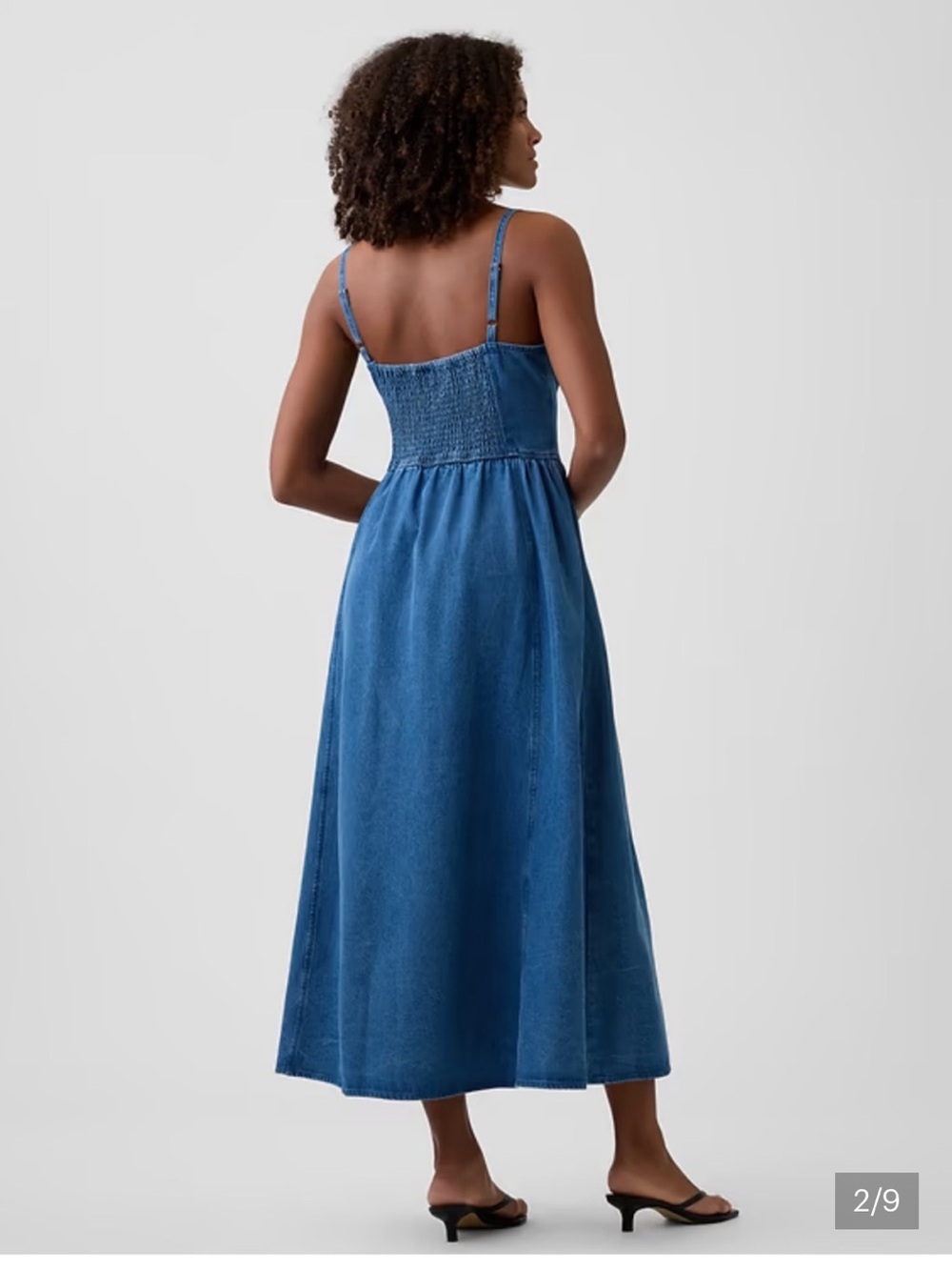 NWOT GAP Blue Denim Sweetheart Maxi Dress - Picture 3 of 4